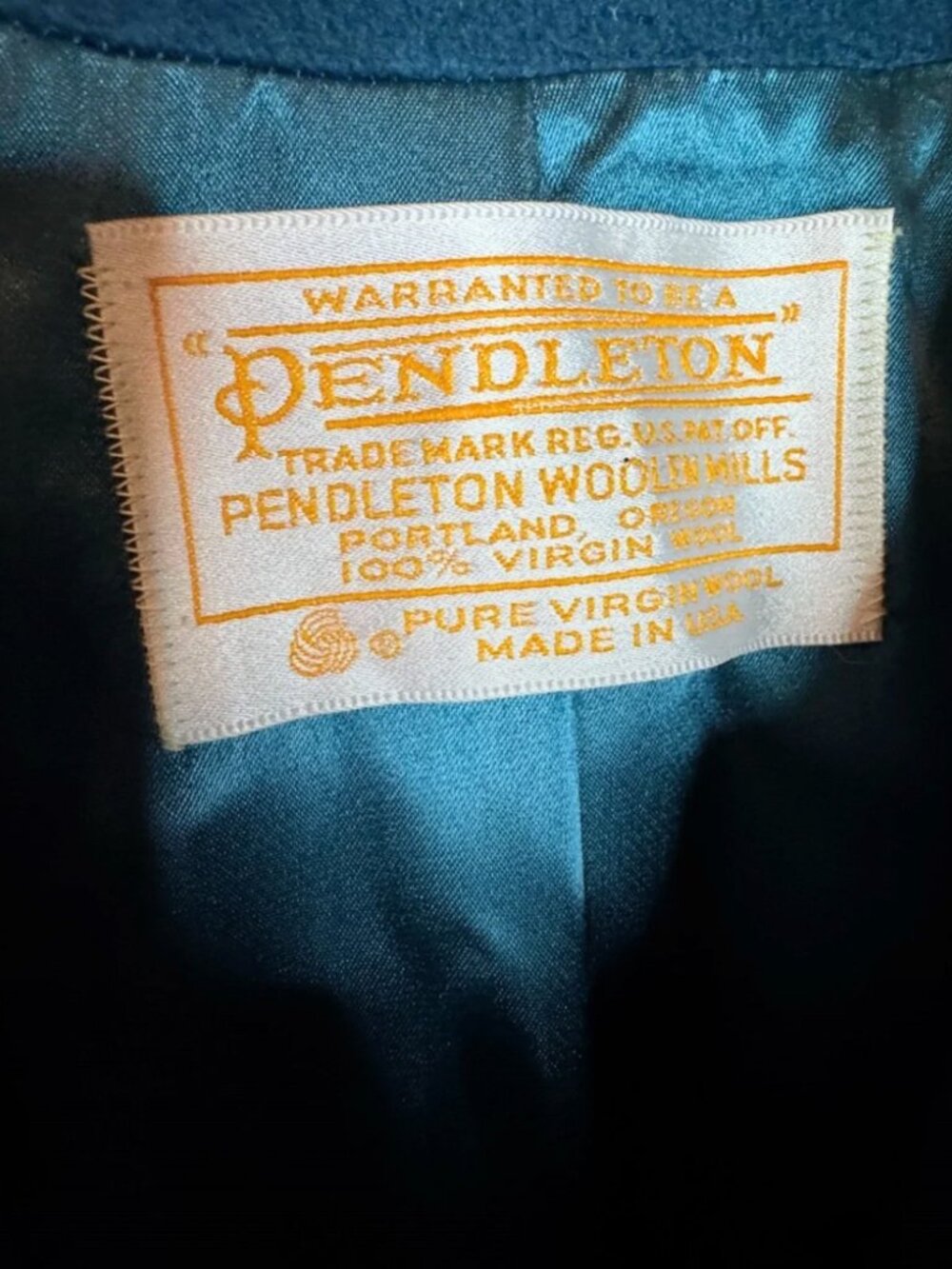 Vintage Pendleton Blue Teal Long Wool Coat Size 8 Made USA Full Length - Picture 4 of 12